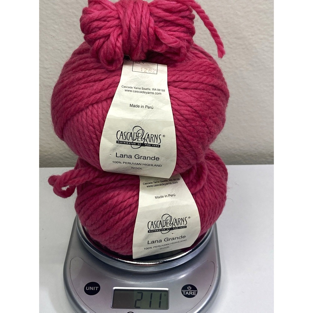 NEW 211g Cascade Yarns Lana Grande Pink 100% Peruvian Highland Wool Bulky Yarn
